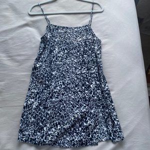 MOTEL Simple Split Mini Dalmatian Dress--S